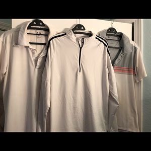 2 Adidas Polos & 1 Adidas Pullover